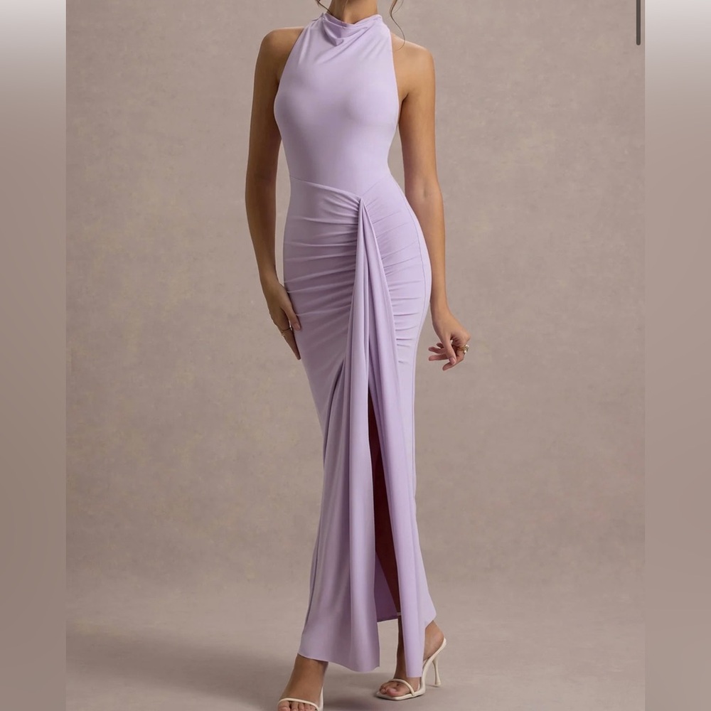 Chic Strapless Lavender Dress